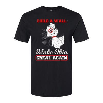 Build A Wall Make Ohio Great Again Funny State Gift Parody Softstyle® CVC T-Shirt