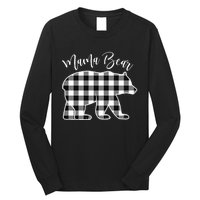 Black And White Buffalo Plaid Mama Bear Christmas Pajama Long Sleeve Shirt