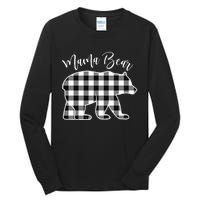 Black And White Buffalo Plaid Mama Bear Christmas Pajama Tall Long Sleeve T-Shirt