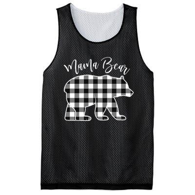 Black And White Buffalo Plaid Mama Bear Christmas Pajama Mesh Reversible Basketball Jersey Tank