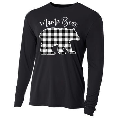 Black And White Buffalo Plaid Mama Bear Christmas Pajama Cooling Performance Long Sleeve Crew