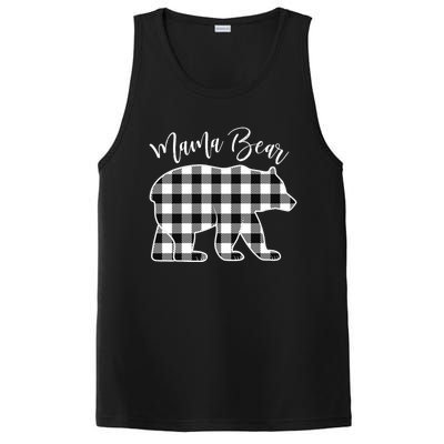 Black And White Buffalo Plaid Mama Bear Christmas Pajama PosiCharge Competitor Tank