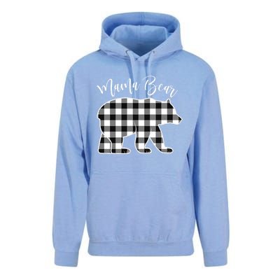 Black And White Buffalo Plaid Mama Bear Christmas Pajama Unisex Surf Hoodie