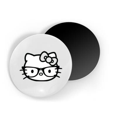 Black And White Cute Kitten Nerd Glasses Magnet