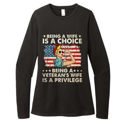 Being A Wife Is A Choice Being A Veterans Wife Is Privilege Womens CVC Long Sleeve Shirt