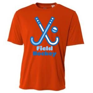 Blue And White Field Hockey Sticks Ball Meaningful Gift Cooling Performance Crew T-Shirt