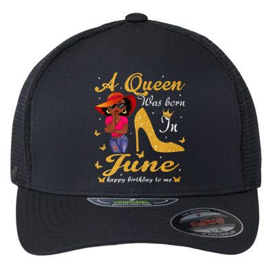 Birthday Afro Wo Sun Hat A Queen Was Born In June Flexfit Unipanel Trucker Cap