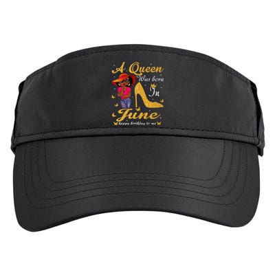 Birthday Afro Wo Sun Hat A Queen Was Born In June Adult Drive Performance Visor