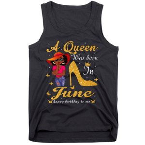 Birthday Afro Wo Sun Hat A Queen Was Born In June Tank Top