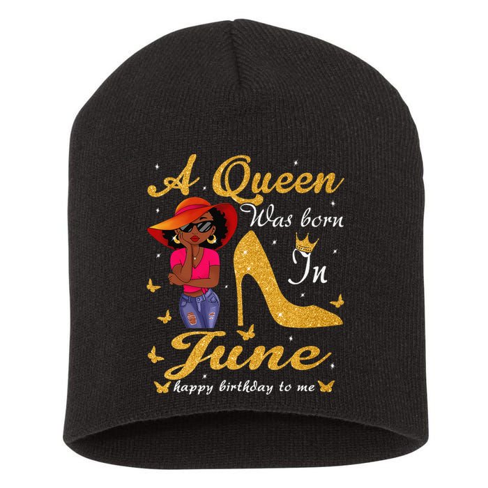 Birthday Afro Wo Sun Hat A Queen Was Born In June Short Acrylic Beanie