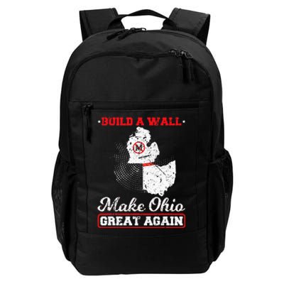 Build A Wall Make Ohio Great Again Funny State Gift Parody Daily Commute Backpack