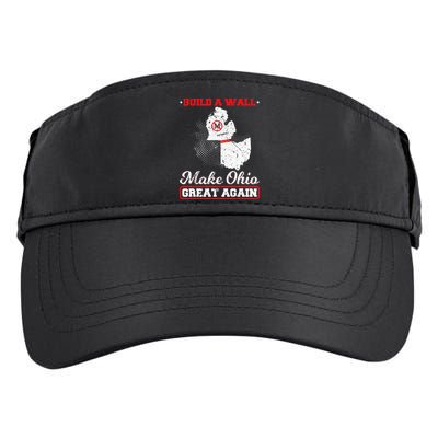 Build A Wall Make Ohio Great Again Funny State Gift Parody Adult Drive Performance Visor