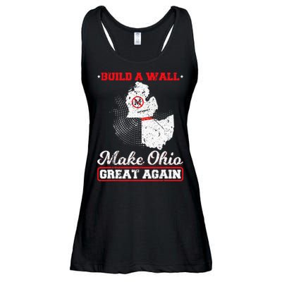 Build A Wall Make Ohio Great Again Funny State Gift Parody Ladies Essential Flowy Tank