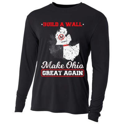 Build A Wall Make Ohio Great Again Funny State Gift Parody Cooling Performance Long Sleeve Crew