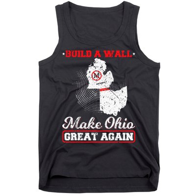 Build A Wall Make Ohio Great Again Funny State Gift Parody Tank Top