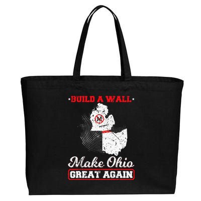 Build A Wall Make Ohio Great Again Funny State Gift Parody Cotton Canvas Jumbo Tote