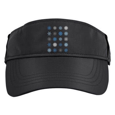 Blue And White Snowflakes Stacked Christmas Great Gift Adult Drive Performance Visor