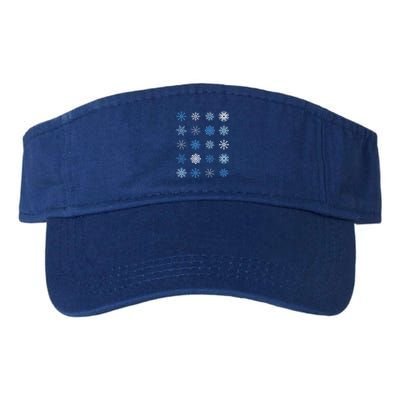 Blue And White Snowflakes Stacked Christmas Great Gift Valucap Bio-Washed Visor