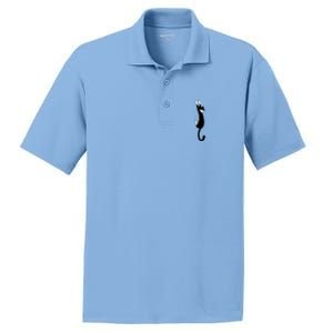 Black And White Cat Hanging On Funny Tuxedo Cat Lovers PosiCharge RacerMesh Polo