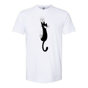 Black And White Cat Hanging On Funny Tuxedo Cat Lovers Softstyle CVC T-Shirt