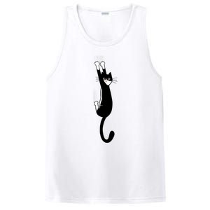 Black And White Cat Hanging On Funny Tuxedo Cat Lovers PosiCharge Competitor Tank