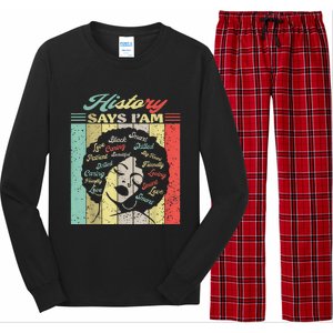 Black Afro Woman Melanin Girl Black History Month Motivation Long Sleeve Pajama Set