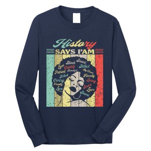 Black Afro Woman Melanin Girl Black History Month Motivation Long Sleeve Shirt