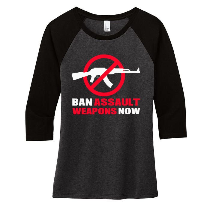 Ban Assault Weapons Now Women's Tri-Blend 3/4-Sleeve Raglan Shirt