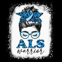Bleached ALS Warrior Leopard Messy Hair Bun ALS Awareness Impact Tech Backpack