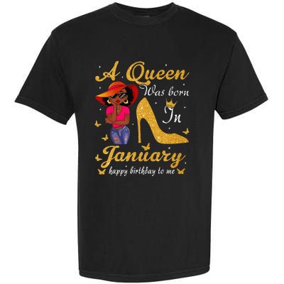 Birthday Afro Wo Sun Hat A Queen Was Born In January Garment-Dyed Heavyweight T-Shirt