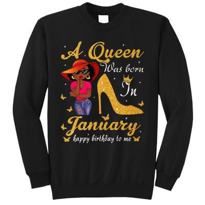 Birthday Afro Wo Sun Hat A Queen Was Born In January Sweatshirt