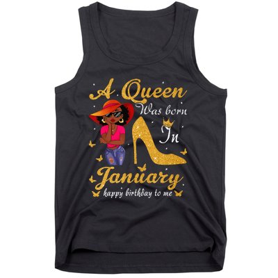 Birthday Afro Wo Sun Hat A Queen Was Born In January Tank Top