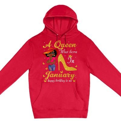 Birthday Afro Wo Sun Hat A Queen Was Born In January Premium Pullover Hoodie