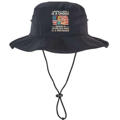 Being A Wife Is A Choice Being A Veterans Wife Is Privilege Legacy Cool Fit Booney Bucket Hat