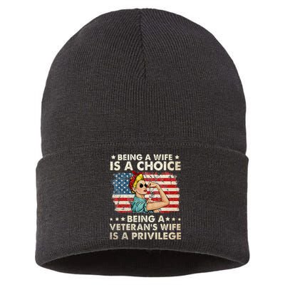 Being A Wife Is A Choice Being A Veterans Wife Is Privilege Sustainable Knit Beanie