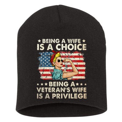 Being A Wife Is A Choice Being A Veterans Wife Is Privilege Short Acrylic Beanie