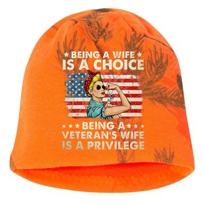 Being A Wife Is A Choice Being A Veterans Wife Is Privilege Kati - Camo Knit Beanie