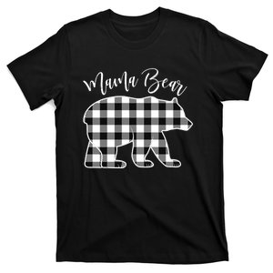 Black And White Buffalo Plaid Mama Bear Christmas Pajama Long Sleeve T-Shirt