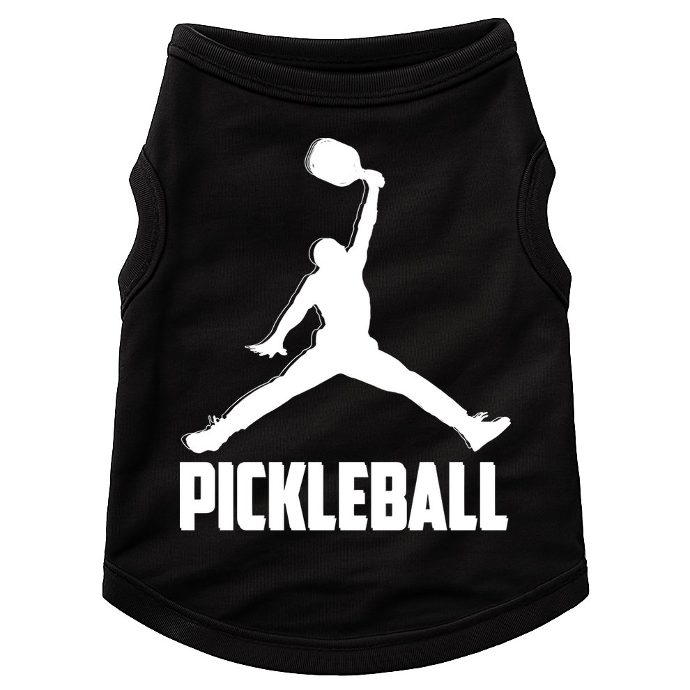 Black And White Pickleball Sports Logo Doggie Tank