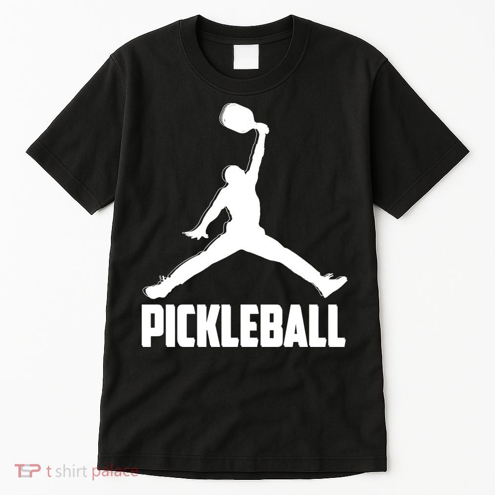 Black And White Pickleball Sports Logo Tall T-Shirt