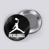 Black And White Pickleball Sports Logo Button