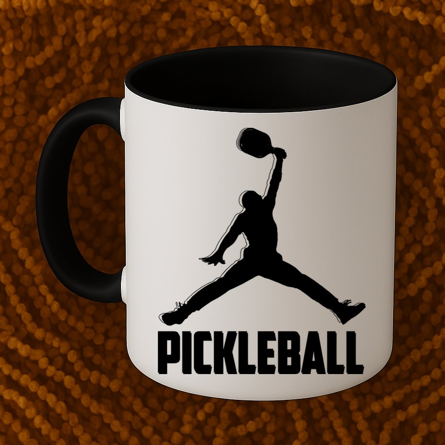 Black And White Pickleball Sports Logo Mug