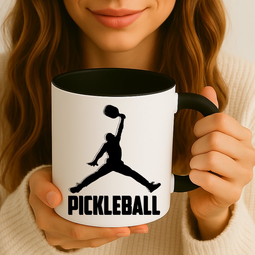 Black And White Pickleball Sports Logo Mug