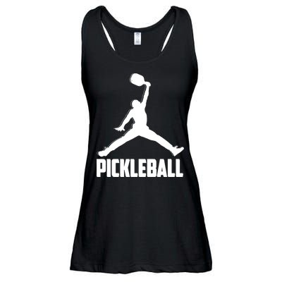 Black And White Pickleball Sports Logo Ladies Essential Flowy Tank