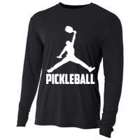 Black And White Pickleball Sports Logo Cooling Performance Long Sleeve Crew
