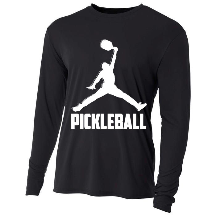 Black And White Pickleball Sports Logo Cooling Performance Long Sleeve Crew