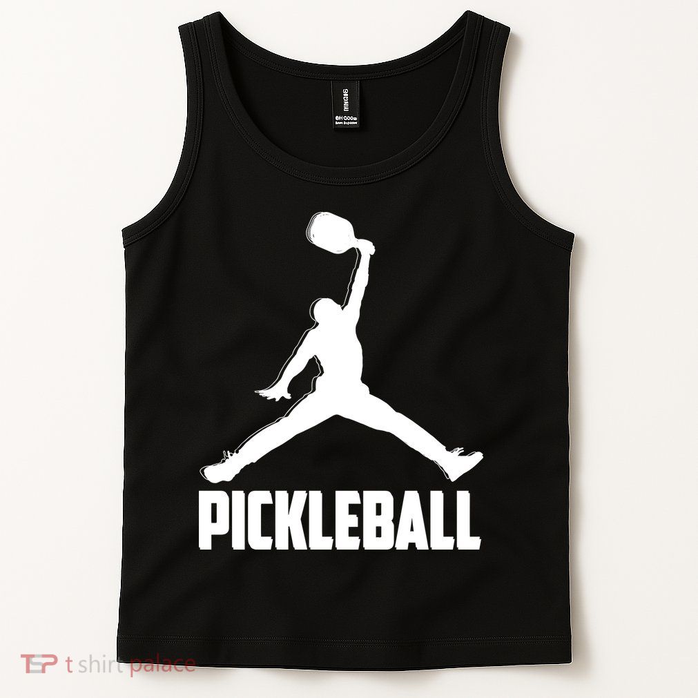 Black And White Pickleball Sports Logo Tank Top