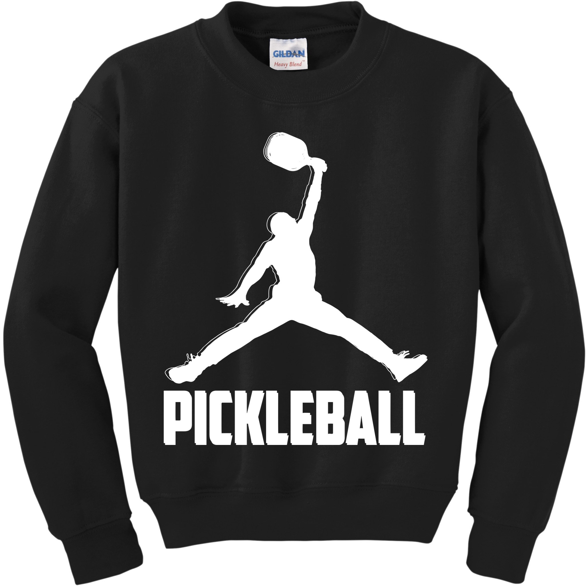 Black And White Pickleball Sports Logo Kids Sweatshirt