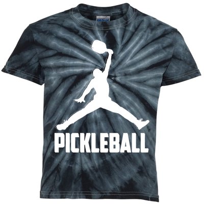 Black And White Pickleball Sports Logo Kids Tie-Dye T-Shirt