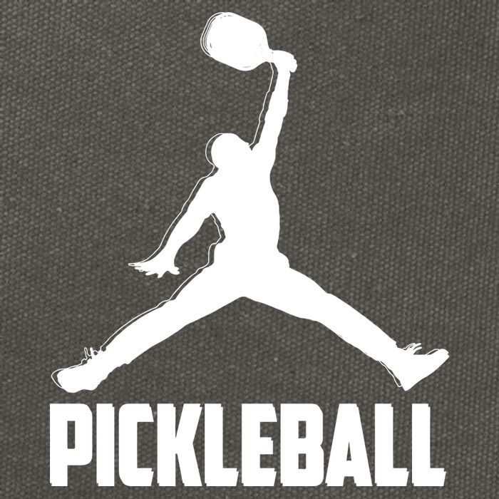 Black And White Pickleball Sports Logo Cotton Canvas Backpack